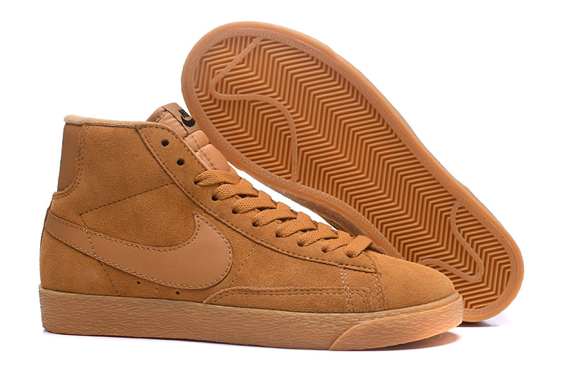 New Women Nike Blazer Mid Wheat Yellow Shoes - Click Image to Close